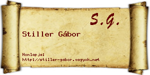 Stiller Gábor névjegykártya